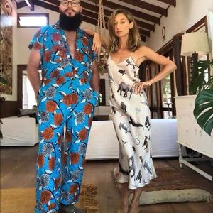 【Original 285】Silk Laundry 90s slip dress size M 100%silk endangered species